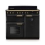 Rangemaster Classic Deluxe 100cm Induction Range Cooker - Charcoal Black & Brass