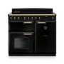 Rangemaster Classic Deluxe 100cm Induction Range Cooker - Gloss Black & Brass