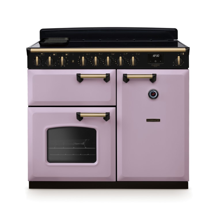 Rangemaster Classic Deluxe 100cm Induction Range Cooker - Heather & Brass