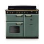 Rangemaster Classic Deluxe 100cm Induction Range Cooker - Mineral Green & Brass