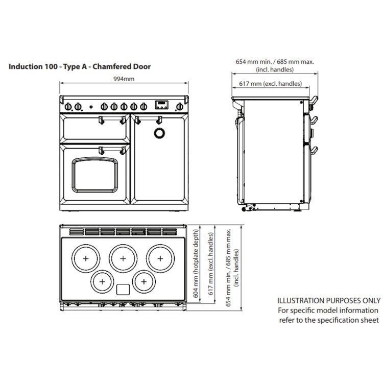 Rangemaster Classic Deluxe 100cm Induction Range Cooker - Pale Cream & Chrome