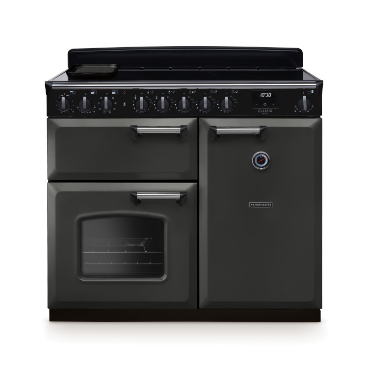 Rangemaster Classic Deluxe 100cm Induction Range Cooker - Slate & Chrome