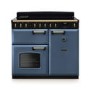 Rangemaster Classic Deluxe 100cm Induction Range Cooker - Stone Blue & Brass