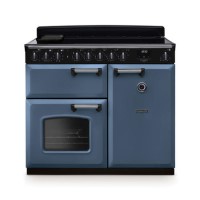 Rangemaster Classic Deluxe 100cm Induction Range Cooker - Stone Blue & Chrome