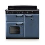Rangemaster Classic Deluxe 100cm Induction Range Cooker - Stone Blue & Chrome