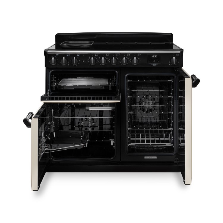Rangemaster Classic Deluxe 100cm Induction Range Cooker - Stone Blue & Chrome