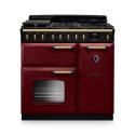 CLDL90DFPBOR/AB1 Rangemaster Classic Deluxe 90cm Dual Fuel Range Cooker - Bordeaux & Brass