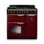 Rangemaster Classic Deluxe 90cm Dual Fuel Range Cooker - Bordeaux & Brass