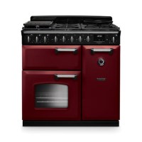 Rangemaster Classic Deluxe 90cm Dual Fuel Range Cooker - Bordeaux & Chrome