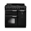 CLDL90DFPCBL/CM1 Rangemaster Classic Deluxe 90cm Dual Fuel Range Cooker - Charcoal Black & Chrome