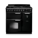 CLDL90DFPGBL/CM1 Rangemaster Classic Deluxe 90cm Dual Fuel Range Cooker - Gloss Black & Chrome