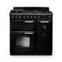 Rangemaster Classic Deluxe 90cm Dual Fuel Range Cooker - Gloss Black & Chrome