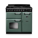 CLDL90DFPMGR/CM1 Rangemaster Classic Deluxe 90cm Dual Fuel Range Cooker - Mineral Green & Chrome