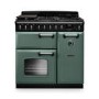 Rangemaster Classic Deluxe 90cm Dual Fuel Range Cooker - Mineral Green & Chrome