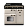 Rangemaster Classic Deluxe 90cm Dual Fuel Range Cooker - Pale Cream & Brass