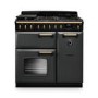 Rangemaster Classic Deluxe 90cm Dual Fuel Range Cooker - Slate & Brass