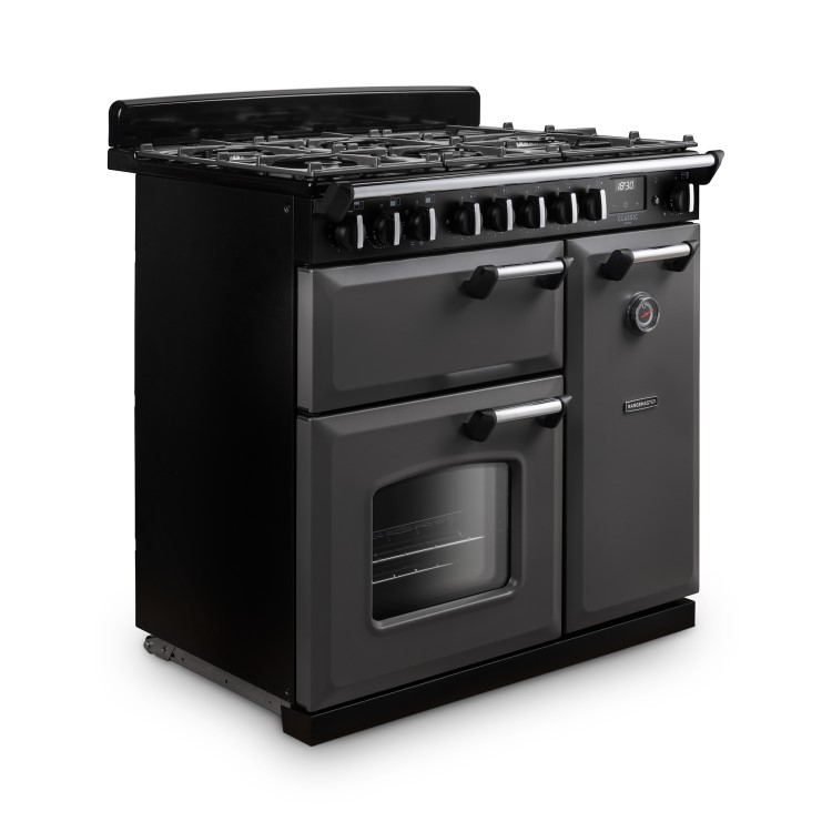 Rangemaster Classic Deluxe 90cm Dual Fuel Range Cooker - Slate & Chrome