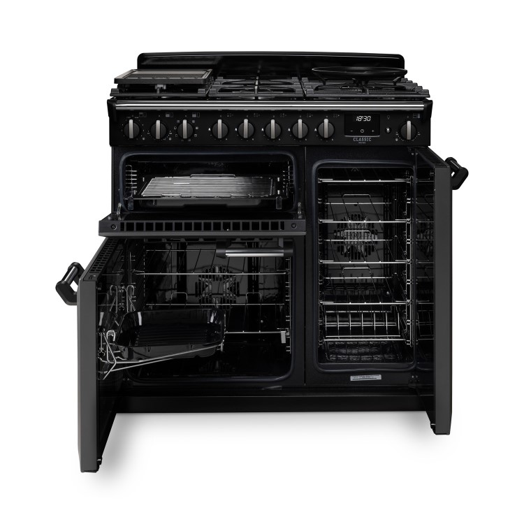 Rangemaster Classic Deluxe 90cm Dual Fuel Range Cooker - Slate & Chrome