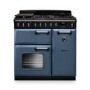 Rangemaster Classic Deluxe 90cm Dual Fuel Range Cooker - Stone Blue & Chrome