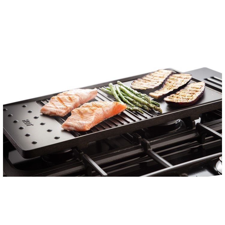 Rangemaster Classic Deluxe 90cm Dual Fuel Range Cooker - Stone Blue & Chrome