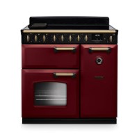 Rangemaster Classic Deluxe 90cm Dual Fuel Range Cooker - Bordeaux & Brass