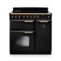 Rangemaster Classic Deluxe 90cm Dual Fuel Range Cooker - Charcoal Black & Brass