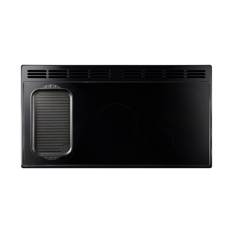 Rangemaster Classic Deluxe 90cm Dual Fuel Range Cooker - Charcoal Black & Brass