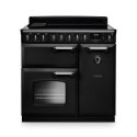 CLDL90EIPCBL/CM1 Rangemaster Classic Deluxe 90cm Dual Fuel Range Cooker - Charcoal Black & Chrome