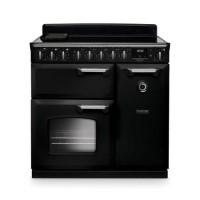 Rangemaster Classic Deluxe 90cm Dual Fuel Range Cooker - Gloss Black & Chrome