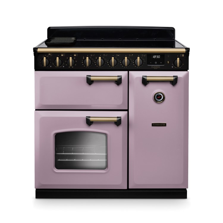 Rangemaster Classic Deluxe 90cm Dual Fuel Range Cooker - Heather & Brass