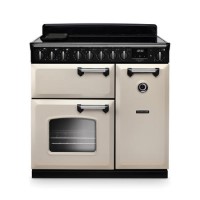 Rangemaster Classic Deluxe 90cm Dual Fuel Range Cooker - Pale Cream & Chrome