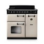 Rangemaster Classic Deluxe 90cm Dual Fuel Range Cooker - Pale Cream & Chrome