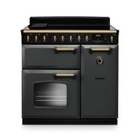 Rangemaster Classic Deluxe 90cm Dual Fuel Range Cooker - Slate & Brass