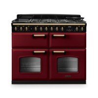 Rangemaster Classic Deluxe 110cm Base Cavity Dual Fuel Range Cooker - Bordeaux & Brass