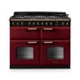 Rangemaster Classic Deluxe 110cm Base Cavity Dual Fuel Range Cooker - Bordeaux & Brass
