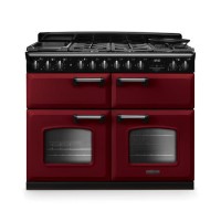 Rangemaster Classic Deluxe 110cm Base Cavity Dual Fuel Range Cooker - Bordeaux & Chrome