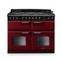 Rangemaster Classic Deluxe 110cm Base Cavity Dual Fuel Range Cooker - Bordeaux & Chrome