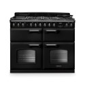CLDLB110DFPCBL/CM1 Rangemaster Classic Deluxe 110cm Base Cavity Dual Fuel Range Cooker - Charcoal Black & Chrome