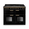CLDLB110DFPGBL/AB1 Rangemaster Classic Deluxe 110cm Base Cavity Dual Fuel Range Cooker - Gloss Black & Brass