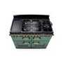 Rangemaster Classic Deluxe 110cm Base Cavity Dual Fuel Range Cooker - Mineral Green & Brass