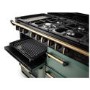 Rangemaster Classic Deluxe 110cm Base Cavity Dual Fuel Range Cooker - Mineral Green & Brass