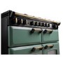 Rangemaster Classic Deluxe 110cm Base Cavity Dual Fuel Range Cooker - Mineral Green & Brass