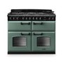 Rangemaster Classic Deluxe 110cm Base Cavity Dual Fuel Range Cooker - Mineral Green & Chrome