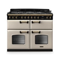 Rangemaster Classic Deluxe 110cm Base Cavity Dual Fuel Range Cooker - Pale Cream & Brass Rangemaster Classic Deluxe 110cm Base Cavity Dual Fuel Range Cooker - Pale Cream & Brass
