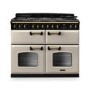 Rangemaster Classic Deluxe 110cm Base Cavity Dual Fuel Range Cooker - Pale Cream & Brass