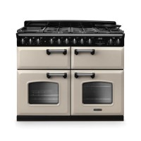 Rangemaster Classic Deluxe 110cm Base Cavity Dual Fuel Range Cooker - Pale Cream & Chrome