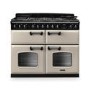 Rangemaster Classic Deluxe 110cm Base Cavity Dual Fuel Range Cooker - Pale Cream & Chrome