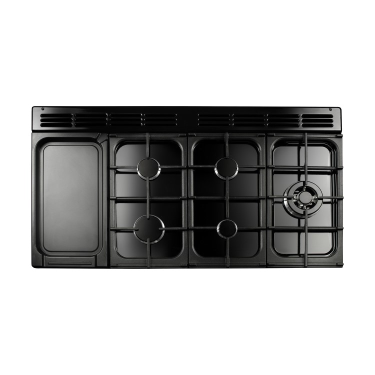 Rangemaster Classic Deluxe 110cm Base Cavity Dual Fuel Range Cooker - Pale Cream & Chrome