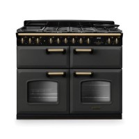 Rangemaster Classic Deluxe 110cm Base Cavity Dual Fuel Range Cooker - Slate & Brass
