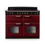 Rangemaster Classic Deluxe 110cm Base Cavity Induction Range Cooker - Bordeaux & Brass